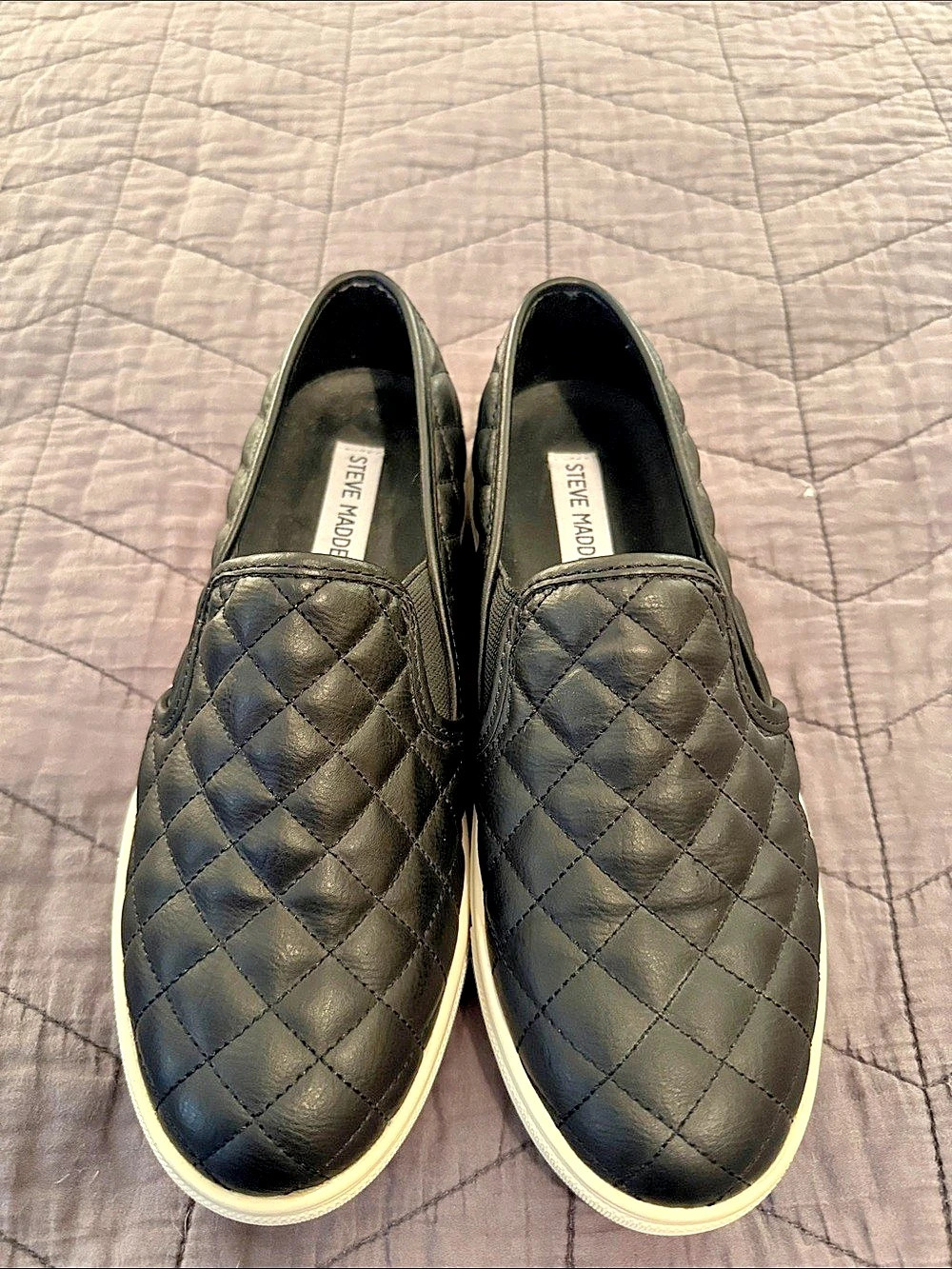 Steve Madden ECENTRCQ Quilted Slip-On Sneakers in Black